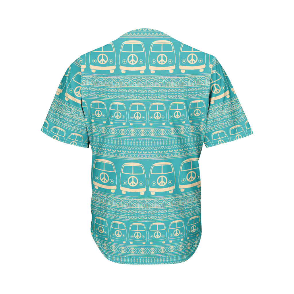 Vintage Hippie Van Pattern Print Men's Baseball Jersey