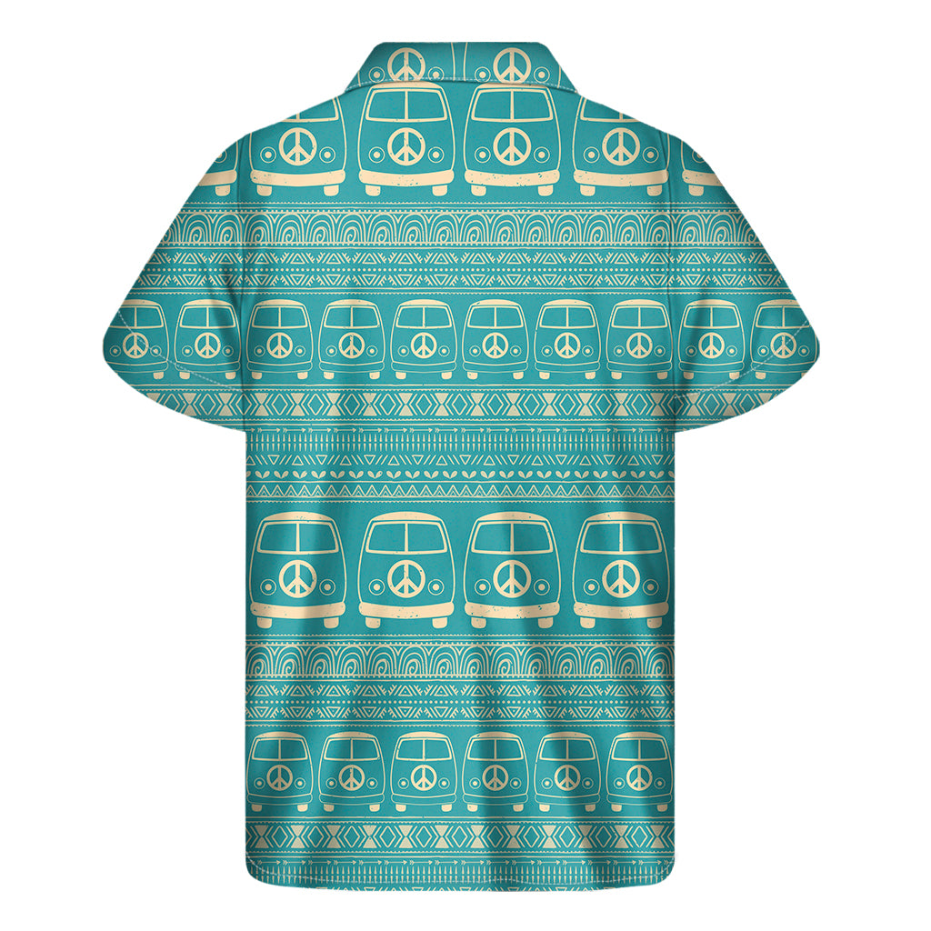 Vintage Hippie Van Pattern Print Men's Short Sleeve Shirt