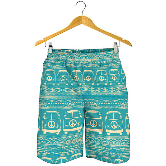 Vintage Hippie Van Pattern Print Men's Shorts