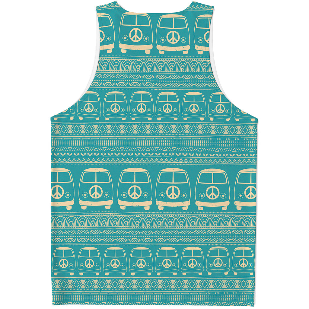 Vintage Hippie Van Pattern Print Men's Tank Top