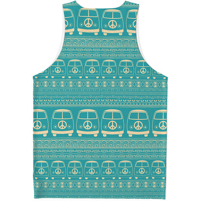 Vintage Hippie Van Pattern Print Men's Tank Top