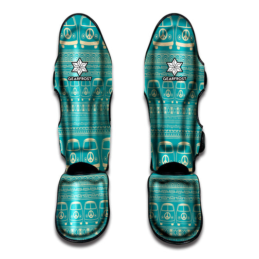 Vintage Hippie Van Pattern Print Muay Thai Shin Guard
