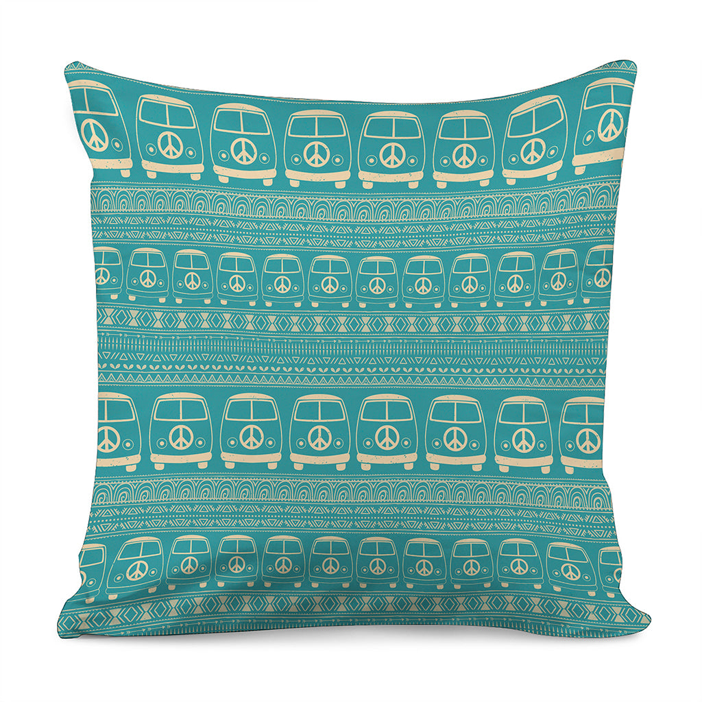 Vintage Hippie Van Pattern Print Pillow Cover