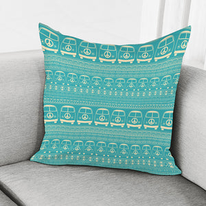 Vintage Hippie Van Pattern Print Pillow Cover