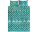 Vintage Hippie Van Pattern Print Quilt Bed Set