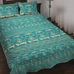Vintage Hippie Van Pattern Print Quilt Bed Set