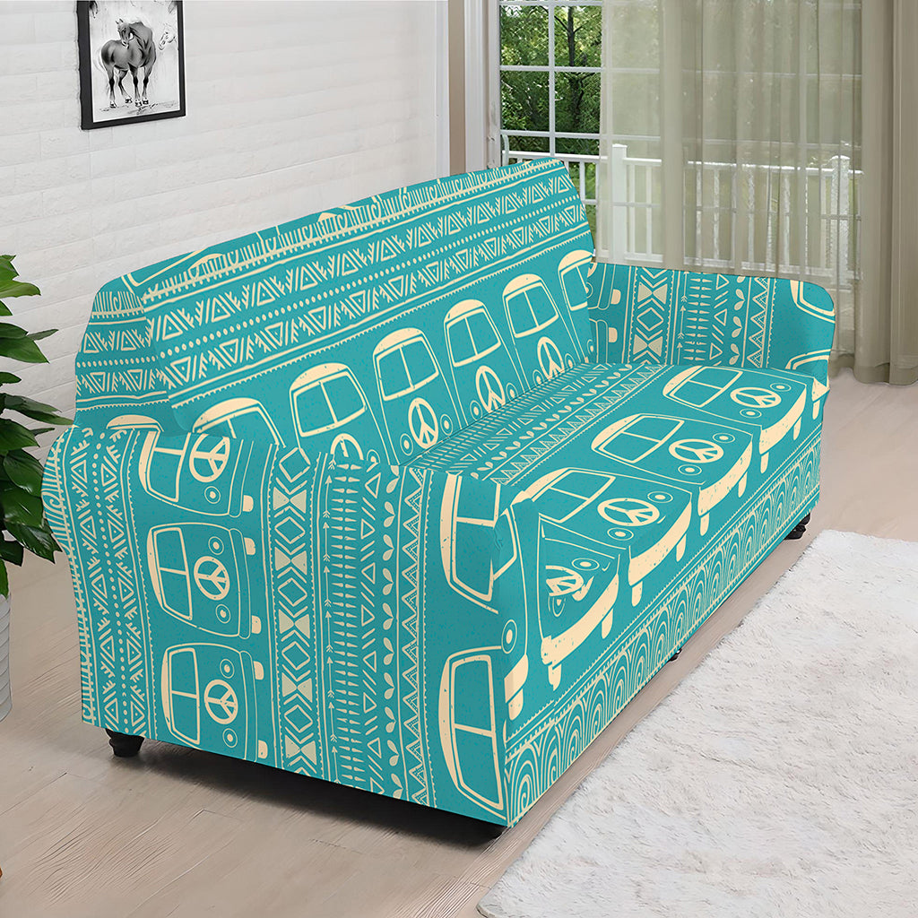 Vintage Hippie Van Pattern Print Sofa Cover