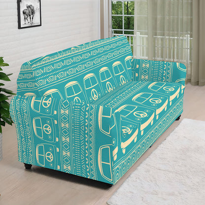 Vintage Hippie Van Pattern Print Sofa Cover