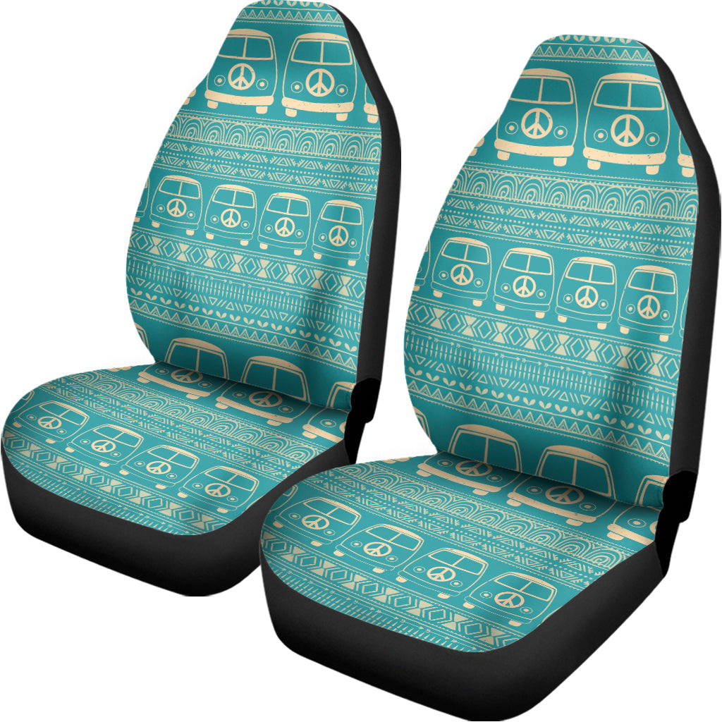 Vintage Hippie Van Pattern Print Universal Fit Car Seat Covers