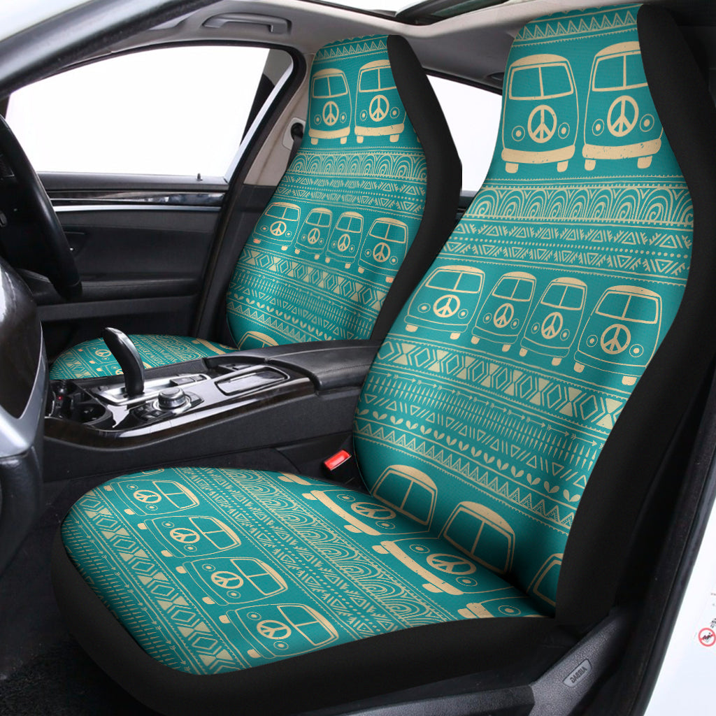 Vintage Hippie Van Pattern Print Universal Fit Car Seat Covers