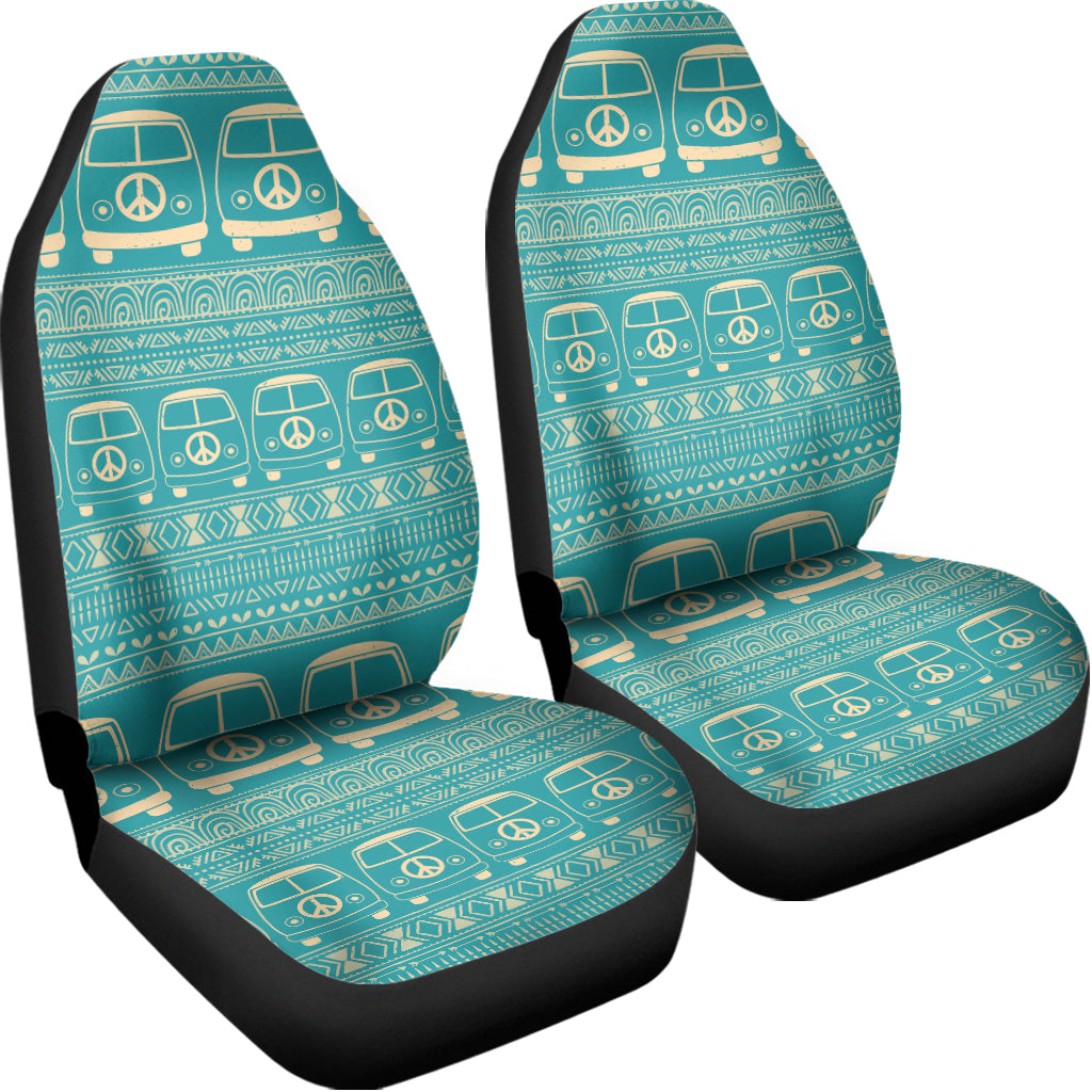 Vintage Hippie Van Pattern Print Universal Fit Car Seat Covers