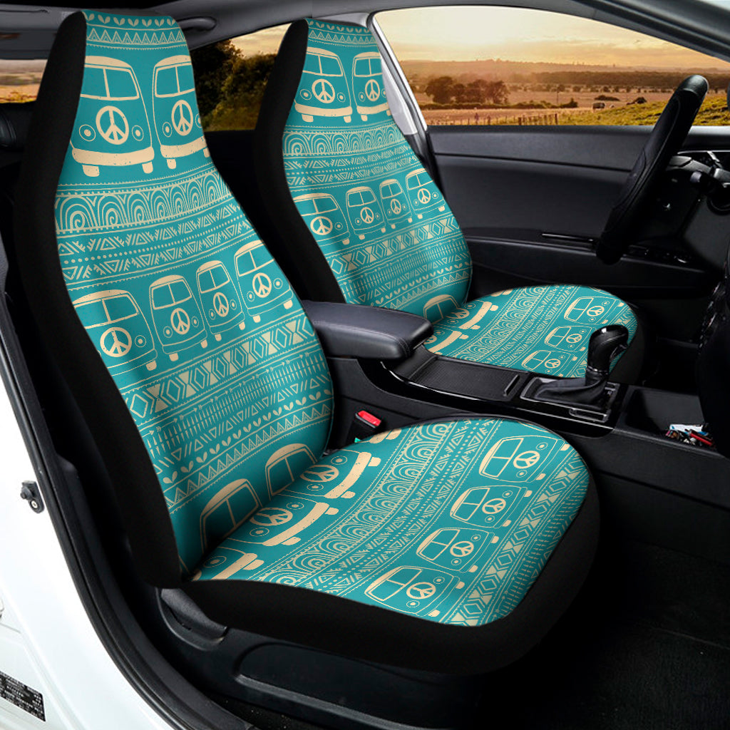 Vintage Hippie Van Pattern Print Universal Fit Car Seat Covers