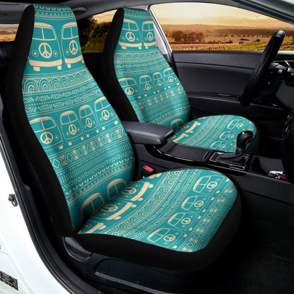 Vintage Hippie Van Pattern Print Universal Fit Car Seat Covers