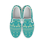 Vintage Hippie Van Pattern Print White Slip On Shoes