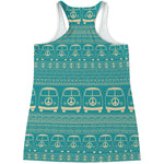 Vintage Hippie Van Pattern Print Women's Racerback Tank Top