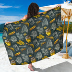 Vintage Honey Bee Print Beach Sarong Wrap
