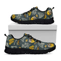 Vintage Honey Bee Print Black Running Shoes