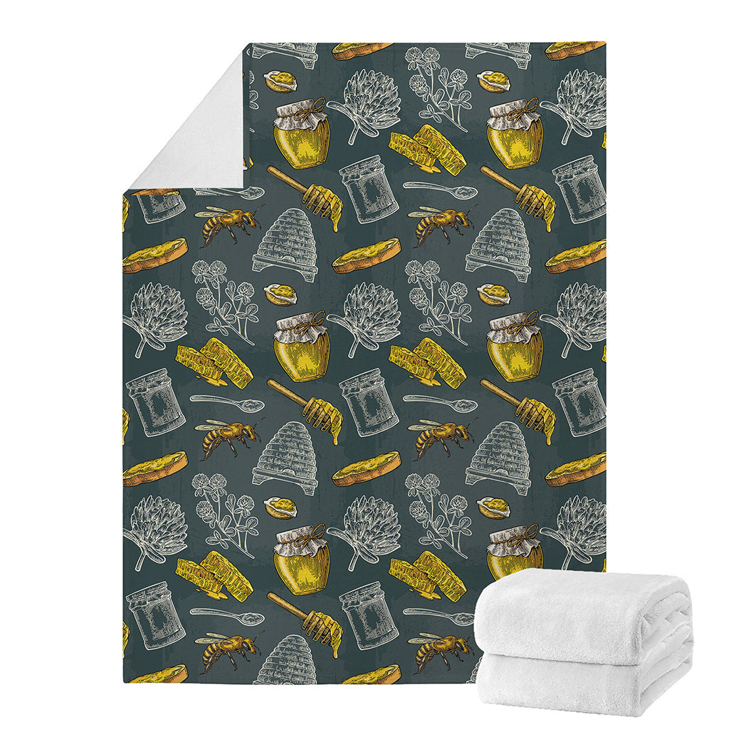 Vintage Honey Bee Print Blanket