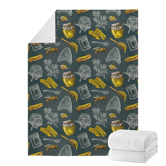 Vintage Honey Bee Print Blanket