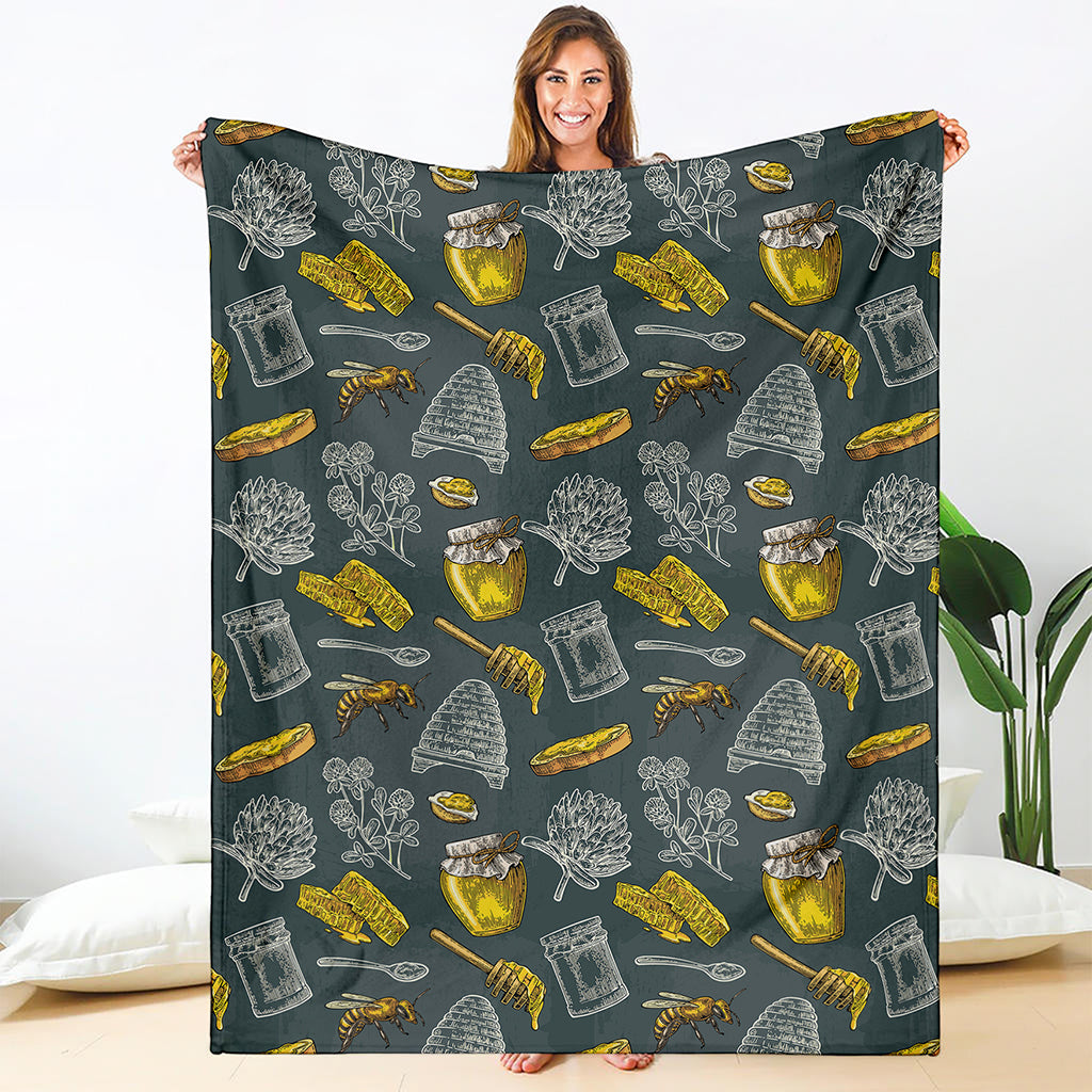 Vintage Honey Bee Print Blanket