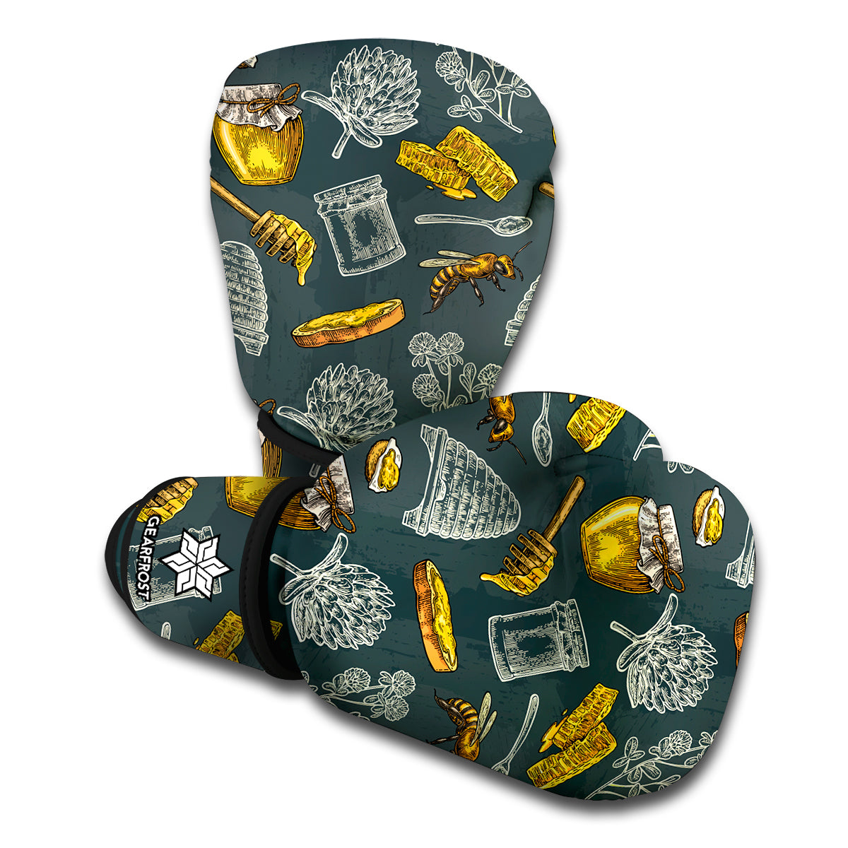 Vintage Honey Bee Print Boxing Gloves