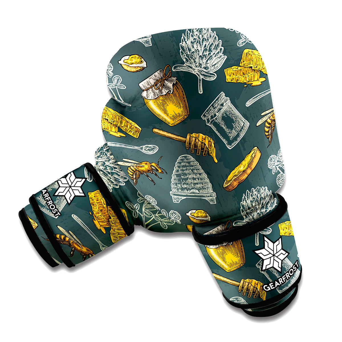 Vintage Honey Bee Print Boxing Gloves