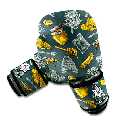 Vintage Honey Bee Print Boxing Gloves