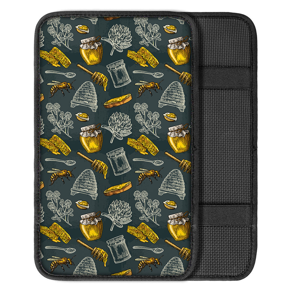 Vintage Honey Bee Print Car Center Console Cover