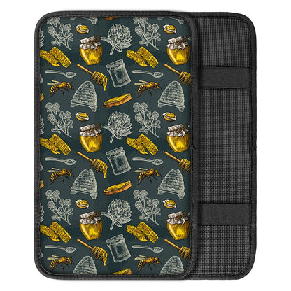 Vintage Honey Bee Print Car Center Console Cover
