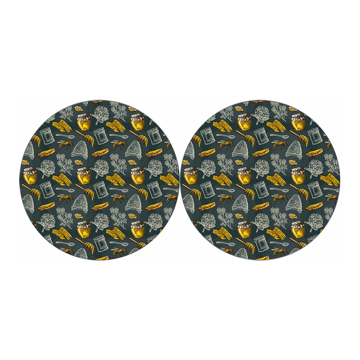 Vintage Honey Bee Print Car Coasters