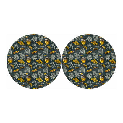 Vintage Honey Bee Print Car Coasters
