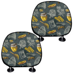Vintage Honey Bee Print Car Headrest Covers