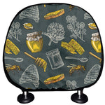 Vintage Honey Bee Print Car Headrest Covers
