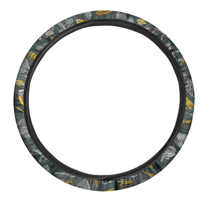 Vintage Honey Bee Print Car Steering Wheel Cover