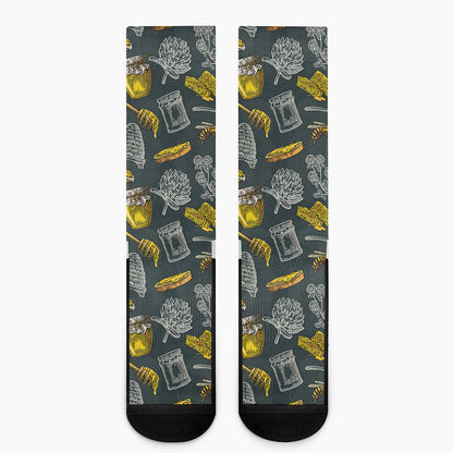 Vintage Honey Bee Print Crew Socks