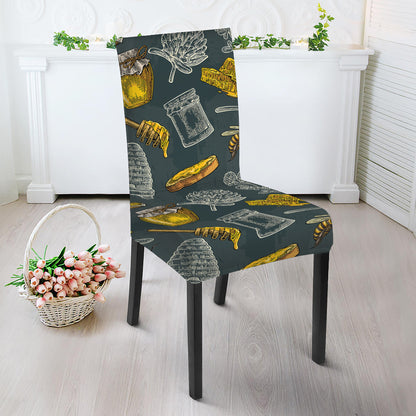Vintage Honey Bee Print Dining Chair Slipcover