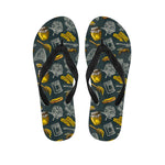 Vintage Honey Bee Print Flip Flops