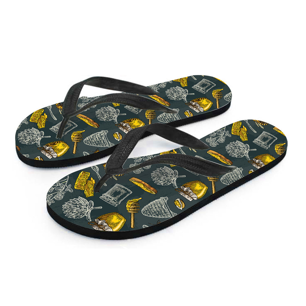 Vintage Honey Bee Print Flip Flops