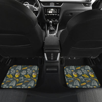 Vintage Honey Bee Print Front and Back Car Floor Mats