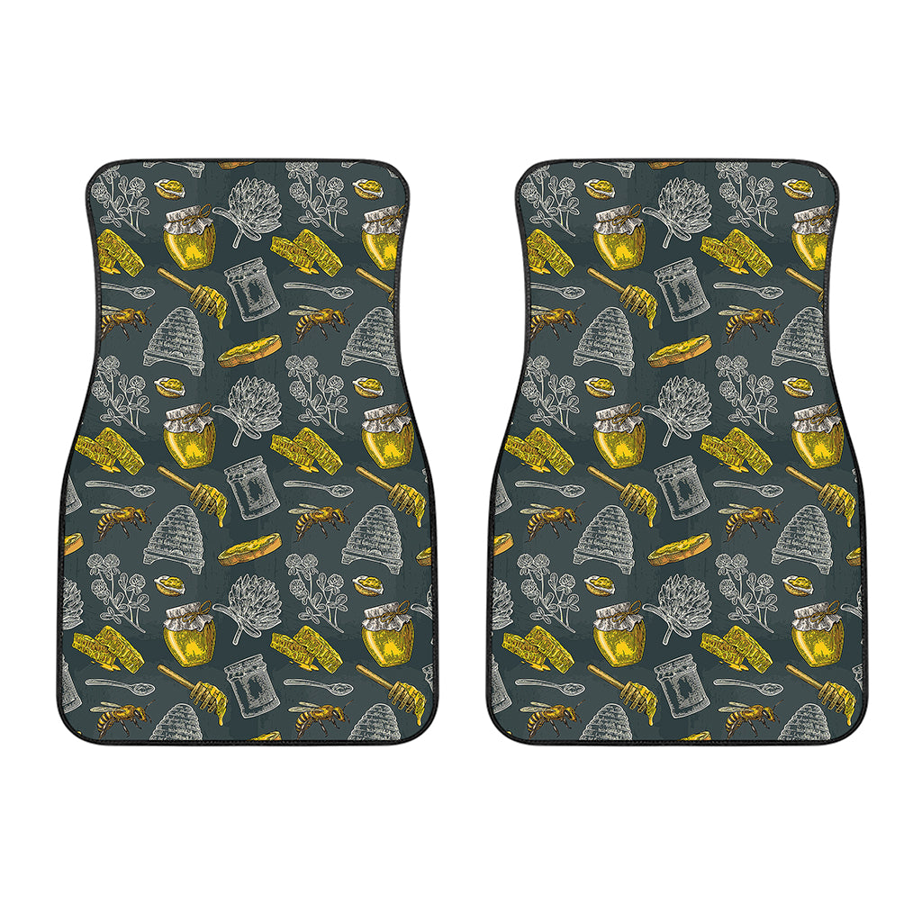 Vintage Honey Bee Print Front Car Floor Mats