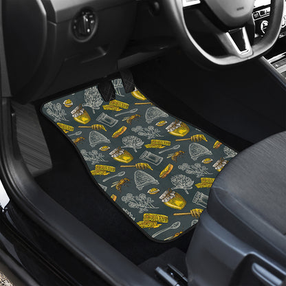 Vintage Honey Bee Print Front Car Floor Mats