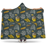Vintage Honey Bee Print Hooded Blanket