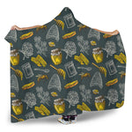 Vintage Honey Bee Print Hooded Blanket