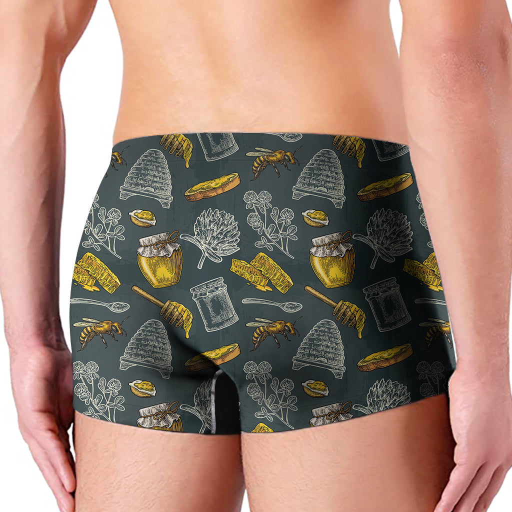 Vintage Honey Bee Print Men's Boxer Briefs