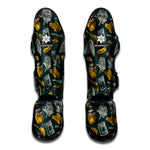 Vintage Honey Bee Print Muay Thai Shin Guard