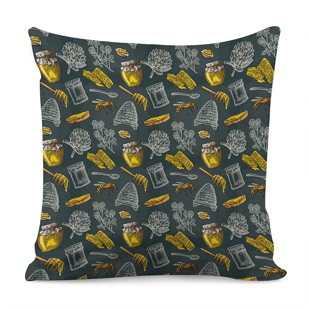 Vintage Honey Bee Print Pillow Cover