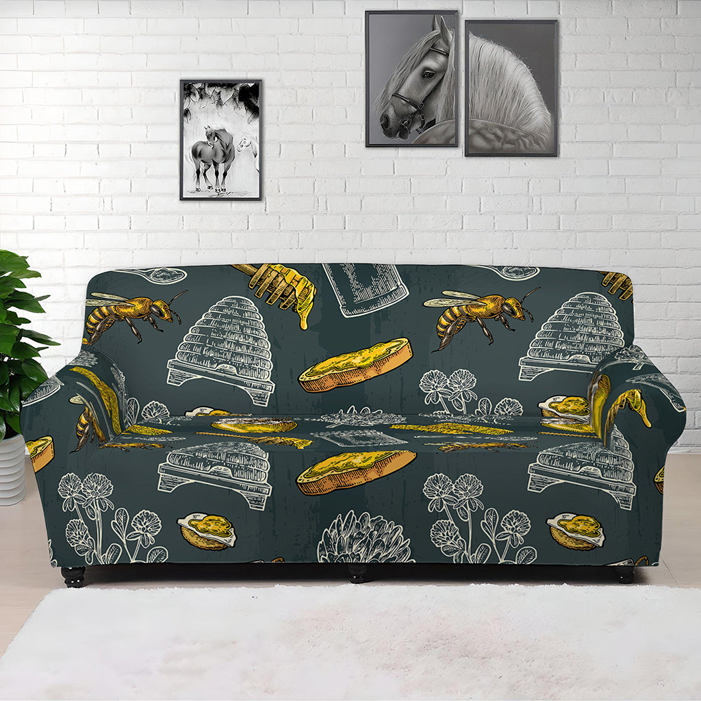 Vintage Honey Bee Print Sofa Cover