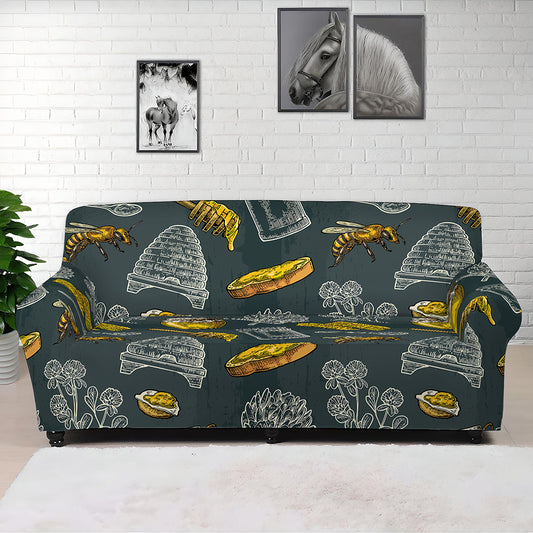 Vintage Honey Bee Print Sofa Cover