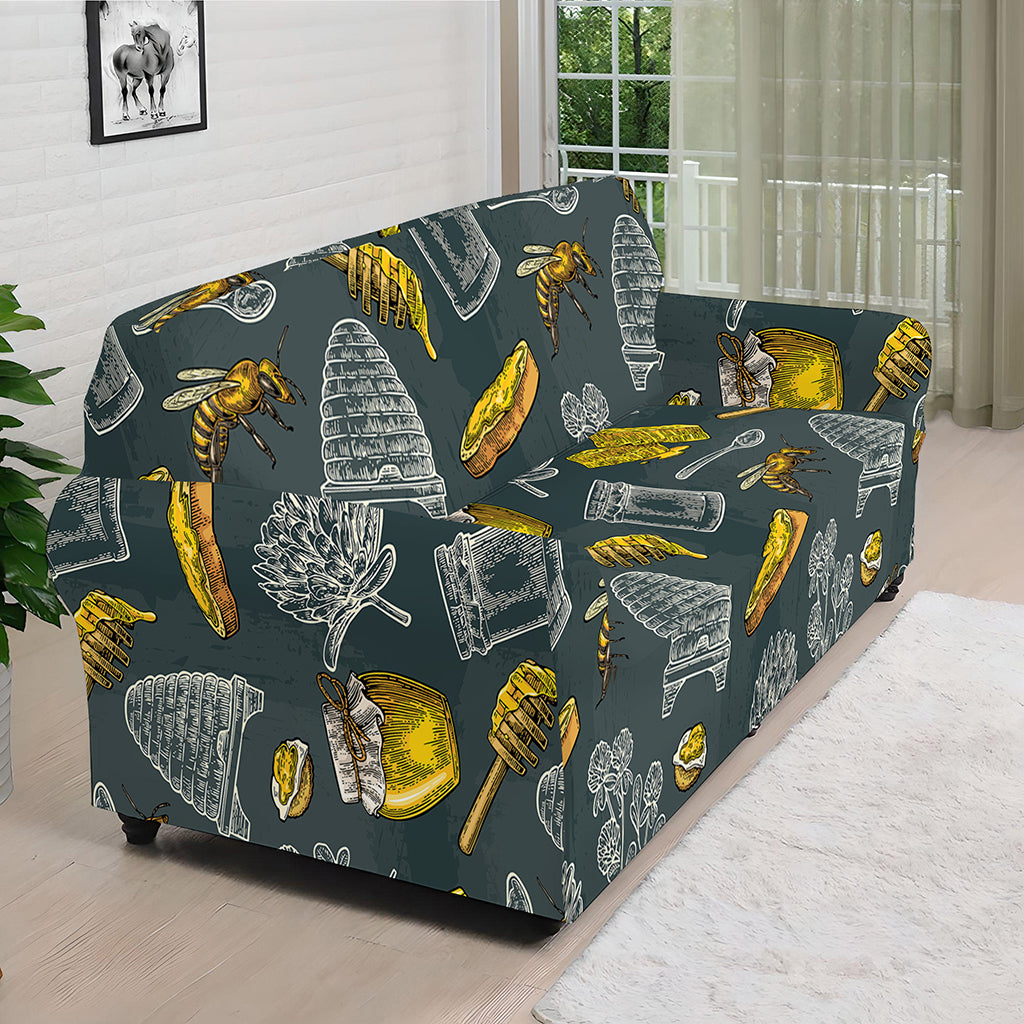 Vintage Honey Bee Print Sofa Cover