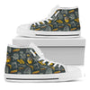 Vintage Honey Bee Print White High Top Shoes